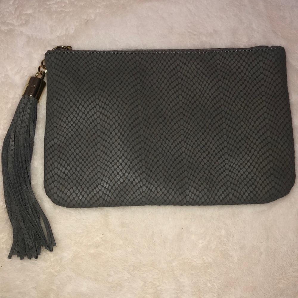 Escada brand leather clutch. Gray.